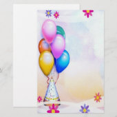Festliche Ballons Briefpapier (Vorne/Hinten)