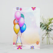 Festliche Ballons Briefpapier (Stehend Vorderseite)