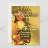 Festliche Balloons beleuchten Confetti Silvester Einladung (Vorderseite)