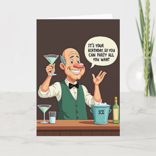 Festliche Barkeeper-Geburtstagskarte Karte