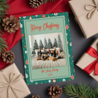 Festliche Bauern & Schneeflocken Weihnachten Karte