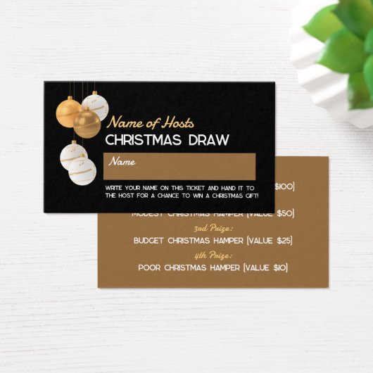 Festliche Bauern, Weihnachts-Party Raffles Tickets (Schreibtisch)