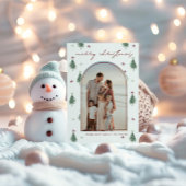 Festliche Bäume & Sterne Frohe Weihnachtskarte in Einladung