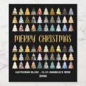 Festliche Bäume, Weihnachten Weinetikett (Einzelnes Label)