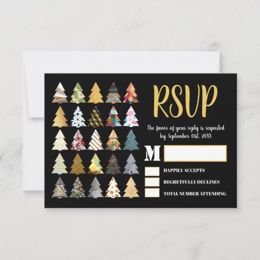 Festliche Bäume, Weihnachts-Party-UAWG RSVP Karte (Vorderseite)