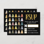 Festliche Bäume, Weihnachts-Party-UAWG RSVP Karte (Vorne/Hinten)