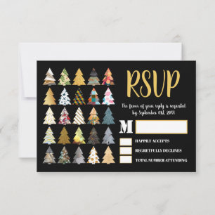 Festliche Bäume, Weihnachts-Party-UAWG RSVP Karte
