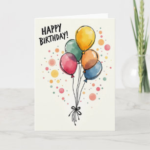 Festliche bemalte Luftballons Karte