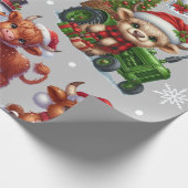 Festliche Berglandkuh, Weihnachtsbeleuchtung Landw Geschenkpapier (Ecke)