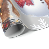 Festliche Berglandkuh, Weihnachtsbeleuchtung Landw Geschenkpapier (Rolleneckpunkt)