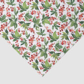 Festliche Berries und Grüne Weihnachtsmuster Seidenpapier (Ausschnitt)