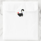 Festliche Black Cat Weihnachtsmannmütze Weihnachte Runder Aufkleber (Tasche)