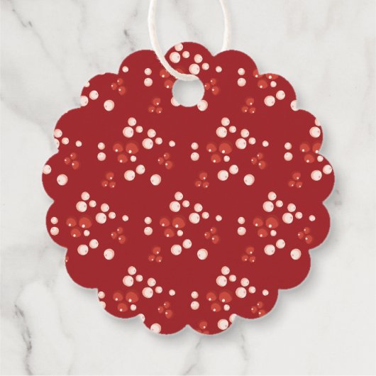 Festliche Blätter Blumenwein Traditionelles Rotes Geschenkanhänger (Rückseite)