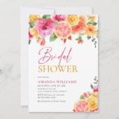 Festliche Blume Blumenzitrus Brautparty Einladung (Vorderseite)