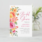 Festliche Blume Blumenzitrus Brautparty Einladung (Stehend Vorderseite)