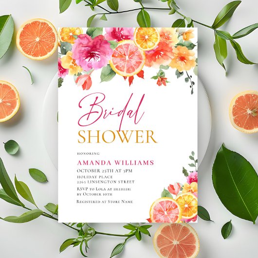 Festliche Blume Blumenzitrus Brautparty Einladung