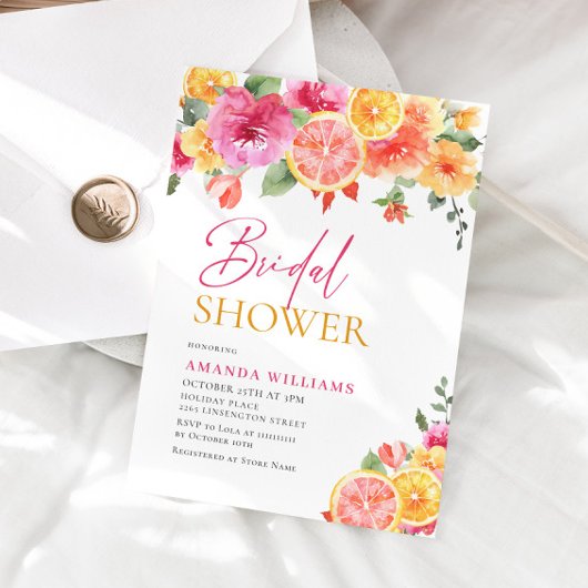 Festliche Blume Blumenzitrus Brautparty Einladung