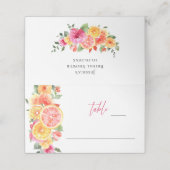 Festliche Blume Blumenzitrus Brautparty Platzkarte (Außenseite Aufgefaltet)