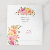 Festliche Blume Blumenzitrus Brautparty Platzkarte (Außenseite Aufgefaltet)