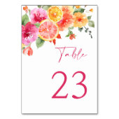 Festliche Blume Blumenzitrus Brautparty Tischnummer (Rückseite)