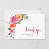 Festliche Blume Wasserfarben Blumenzehen Dankeskarte (Vorderseite)
