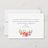 Festliche Blume Wasserfarben Blumenzehen Dankeskarte (Rückseite)
