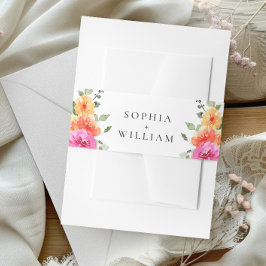 Festliche Blume Wasserfarben Blumenzehen Einladungsbanderole