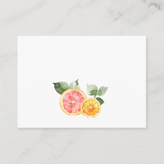 Festliche Blume Zitrus Bridal Recipe Anfrage Begleitkarte (Rückseite)