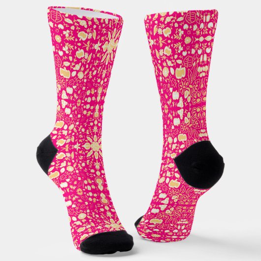 Festliche Blumen Socken (Gewinkelt)