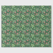 Festliche Blumenberries Geschenkpapier (Flach)