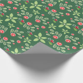 Festliche Blumenberries Geschenkpapier (Ecke)