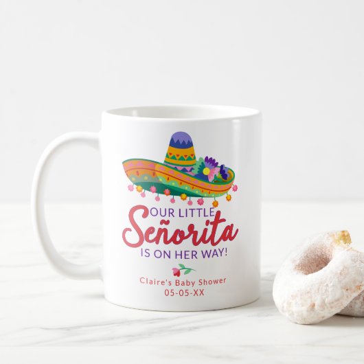 Festliche Blumenfiesta Little Señorita Babydusche Kaffeetasse (Mit Donut)