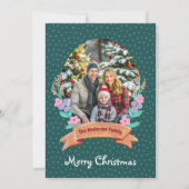 Festliche Blumenreste Grün Foto Weihnachten (Vorderseite)