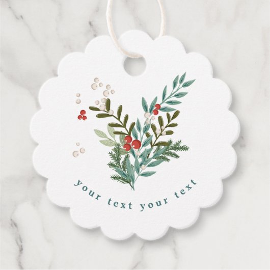 Festliche botanische Blütenweihe Geschenkanhänger (Vorderseite)