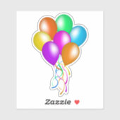 Festliche Bunch Ballons Mehrere Farben Streamer Aufkleber (Blatt)