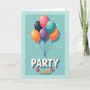 Festliche bunte Luftballonkarte Karte