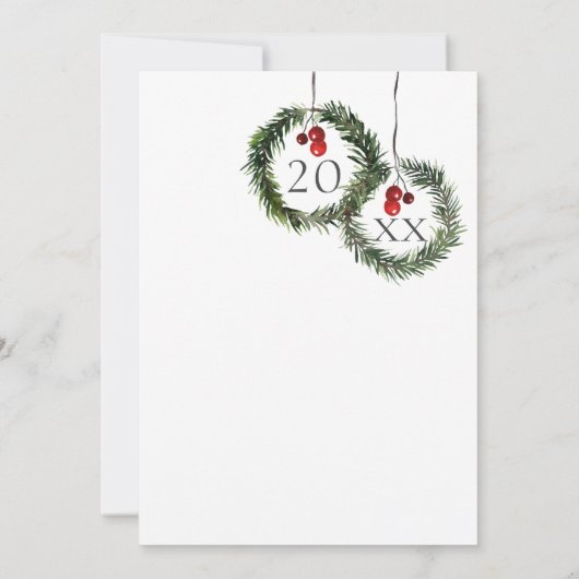 Festliche Burgund Grün Weihnachten Weihnachten Einladung (Rückseite)