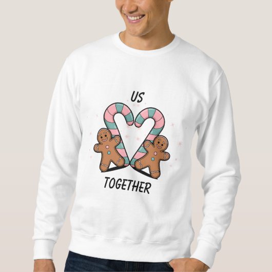 Festliche Candy Cane & Gingerbret Sweatshirt (Vorderseite)