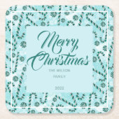 Festliche Candy Canes Peppermint Rechteckiger Pappuntersetzer (Vorderseite)