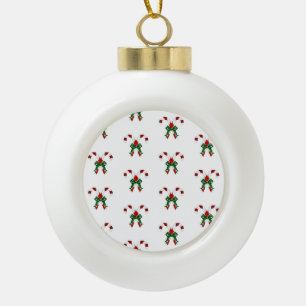 Festliche Candystick-Keramik Ball Ornament