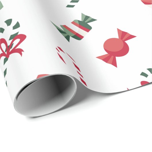 Festliche Candysticks Geschenkpapier (Rolleneckpunkt)