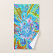 Festliche Chartreuse und Blue Dahlia Blume Petals Badhandtuch Set (Handtuch)