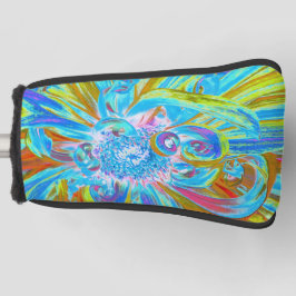 Festliche Chartreuse und Blue Dahlia Blume Petals Golf Headcover