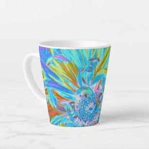 Festliche Chartreuse und Blue Dahlia Blume Petals Milchtasse