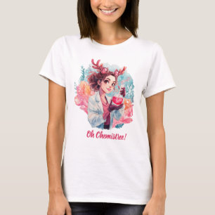 Festliche Chemikerin Mädchen Wasserfarbe Wissensch T-Shirt