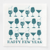 Festliche Cocktail Party Drinks Glücklich Neues Ja Serviette (Vorderseite)