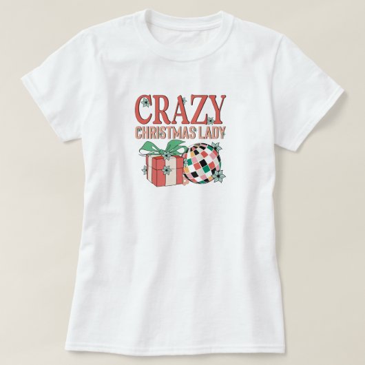 Festliche Crazy Weihnachtsfrau T-Shirt (Design vorne)