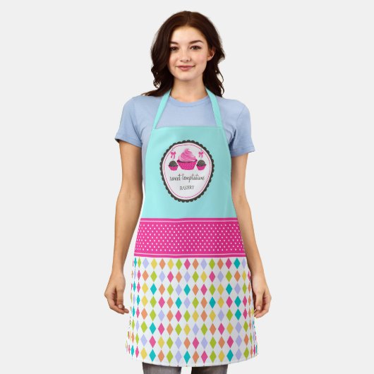 Festliche Cupcake-Pop Schürze (Getragen)