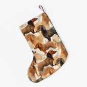 Festliche Dackel Kleiner Weihnachtsstrumpf (Rückseite (Hängend))