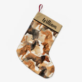 Festliche Dackel Kleiner Weihnachtsstrumpf (Vorderansicht (hängend))